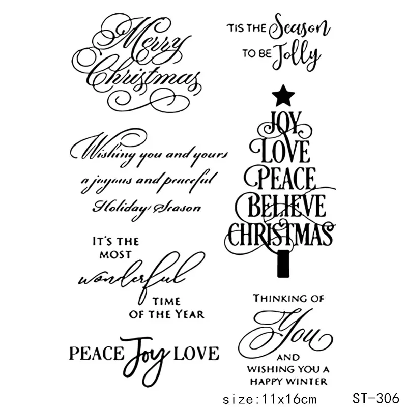 

ZhuoAng Merry Christmas/Christmas tree Transparent and Clear Stamp DIY Scrapbooking Album Card Making DIY Decoration Making