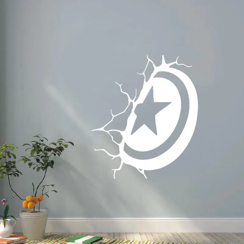 

Wall Decal Captain America Shield Vinyl Wall Sticker Marvel Comics Interior House decoration Kids Removable Home Art Decor DY18