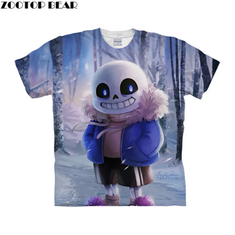 Ботинки с мехом Undertale 3D печатных Для мужчин аниме футболка Повседневное короткий