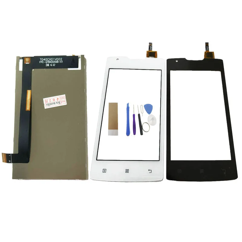 

4.0 Inch For Lenovo A1000 LCD Display Touch Screen Sensor Glass Lens Separate Black White Color With Tools & Tape