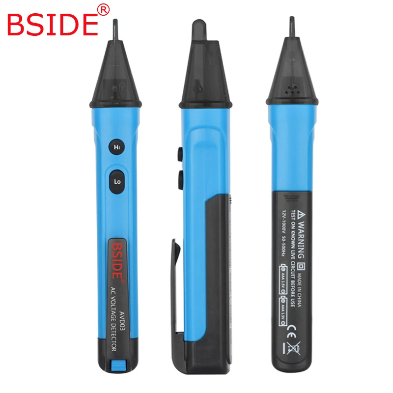 

BSIDE Electric Test Pen AC Voltage Detector Power Outlet Wall Socket NCV Non-contact Insulation Tester LED Indicator 12-1000V