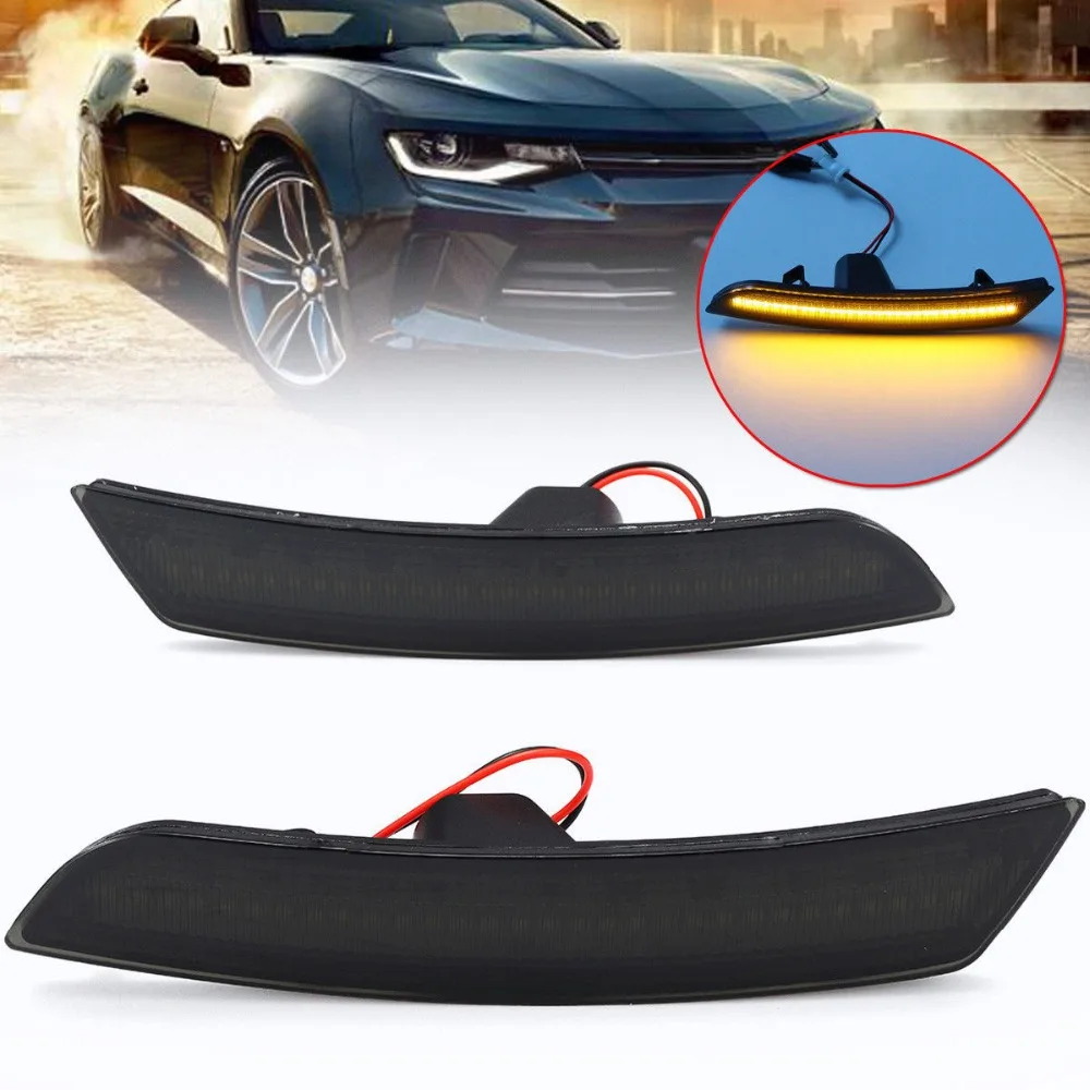 

1 Pair Side Marker Universal For Car LED Side Lights Marker Turn Signal Lights Led Parking Light Black For Chevy Camaro 2016 up