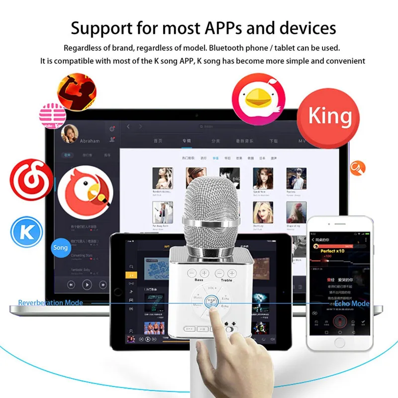 Original Brand Tosing Q9 04 wireless Karaoke Microphone Bluetooth Speaker 2-in-1 Handheld Sing  Recording Portable KTV Player-8
