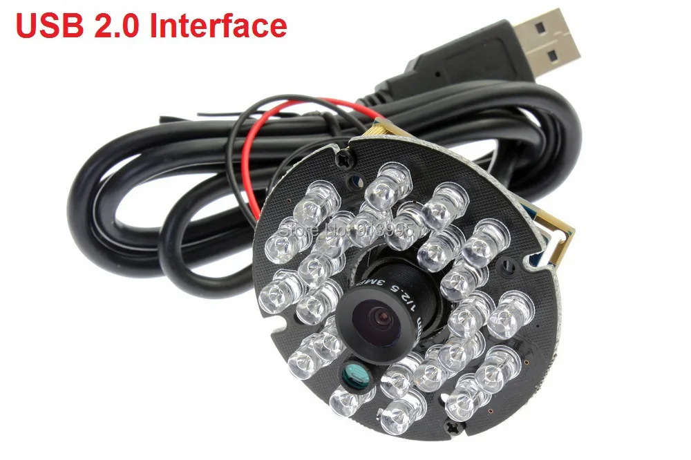 Elp 6 мм объектив 1280x720 P HD UVC ominivision OV9712 CMOS ИК-и 24 шт. ИК-светодиодами USB HD совета камеры для Android/Linux/Оконные рамы
