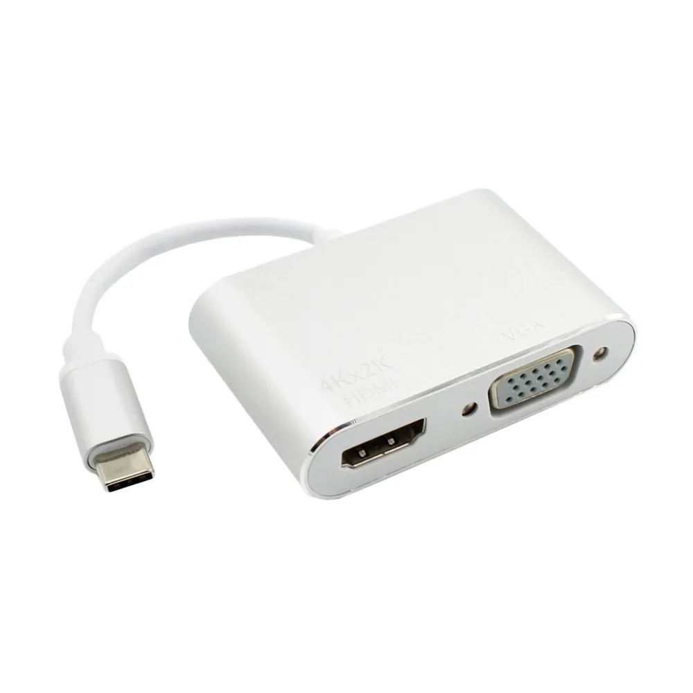 USB-C 3 1 Тип C к адаптер HDMI VGA для HDTV Macbook прочный конвертер ноутбука портативные