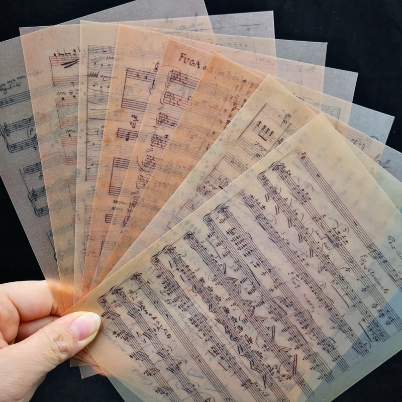 

ZFPARTY Music Background Vellum Stickers for Scrapbooking DIY Projects/Photo Album/Card Making Crafts