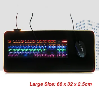 

Elisona 68 x 32CM Large USB Wired LED RGB Colorful Lighting Gaming Mousepad Mouse Keyboard Pad Non-Slip Laptop Computer Mice Mat