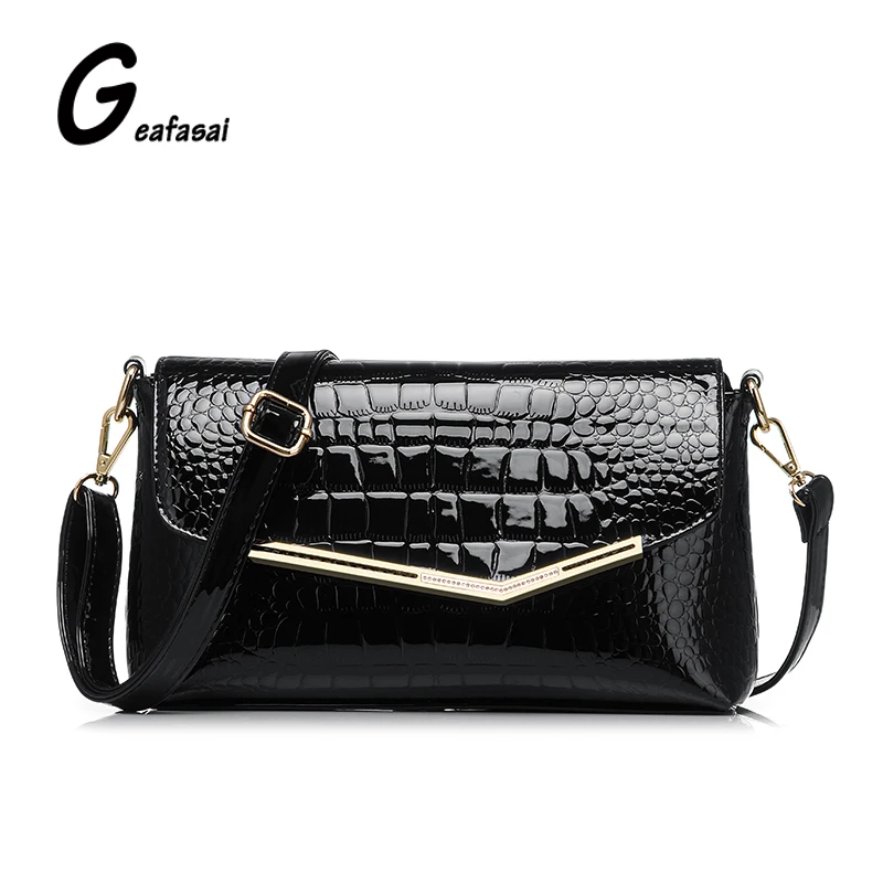 

beige burgundy red blue black crocodile alligator leather texture Women's long flap messenger shoulder bags for female lady