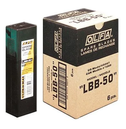 in Kunststoffbox 2x OLFA LBB-10 18mm = 20 ultrascharfe Excel Black Klingen 