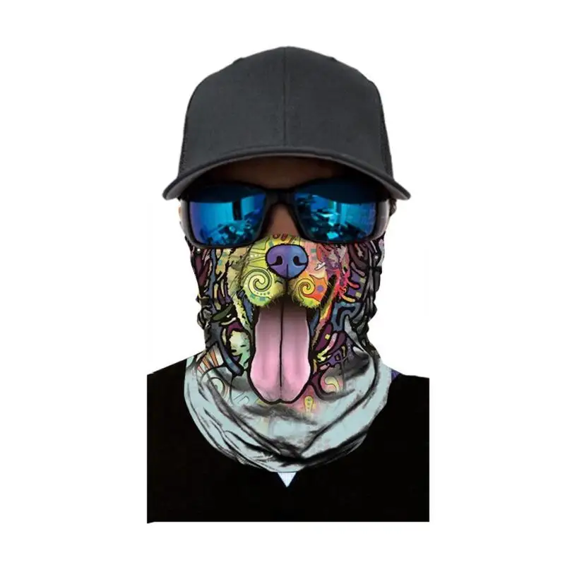 

Bike Half Face Mask Skull Breathable Anti-UV3D Aniaml Dog Tiger Windproof Cycling Face Mask Neck Bicycle Snowboard Ski Balaclava