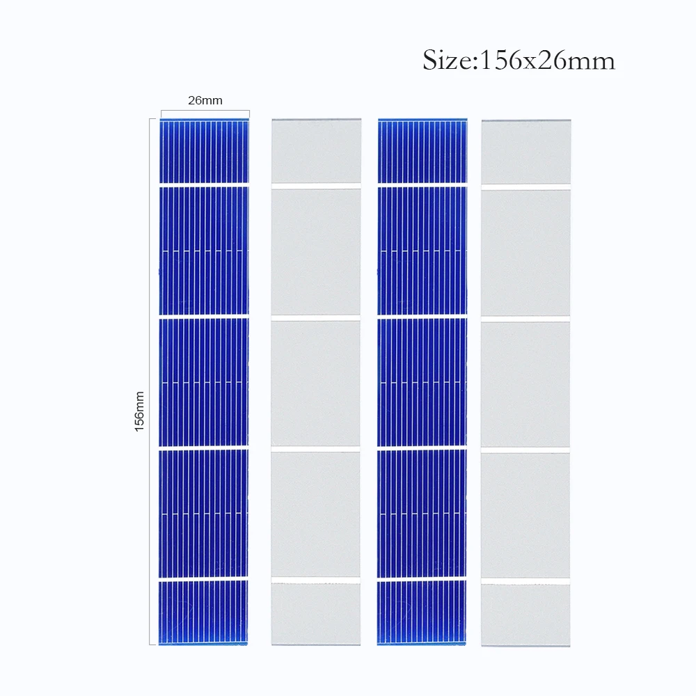 100pcs 156*26MM Solar Panel China Painel Solar For DIY Solar Cells Photovoltaic Monocrystalline Panel DIY Solar Battery Charger