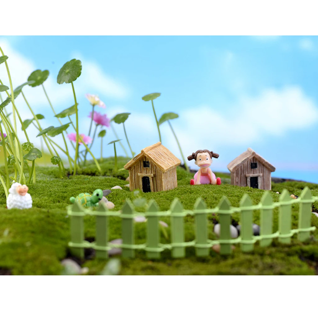 Wooden House Terrarium Figurine Fairy Dollhouse Miniature Ornament for Micro Landscape Garden Decor DIY Mushroom Craft Supplies