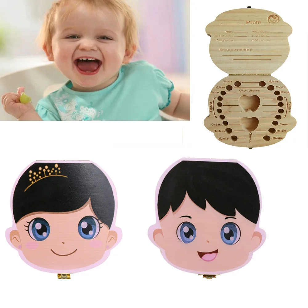 

Wood Storage Box For Baby Kids Tooth Box Organizer Storage Box For Baby Milk Teeth Collect Organizador French Case