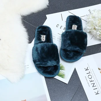 

Fashion popular 2019 winter new cotton slippers men and women soft bottom winter home plush word slippers Europe and America
