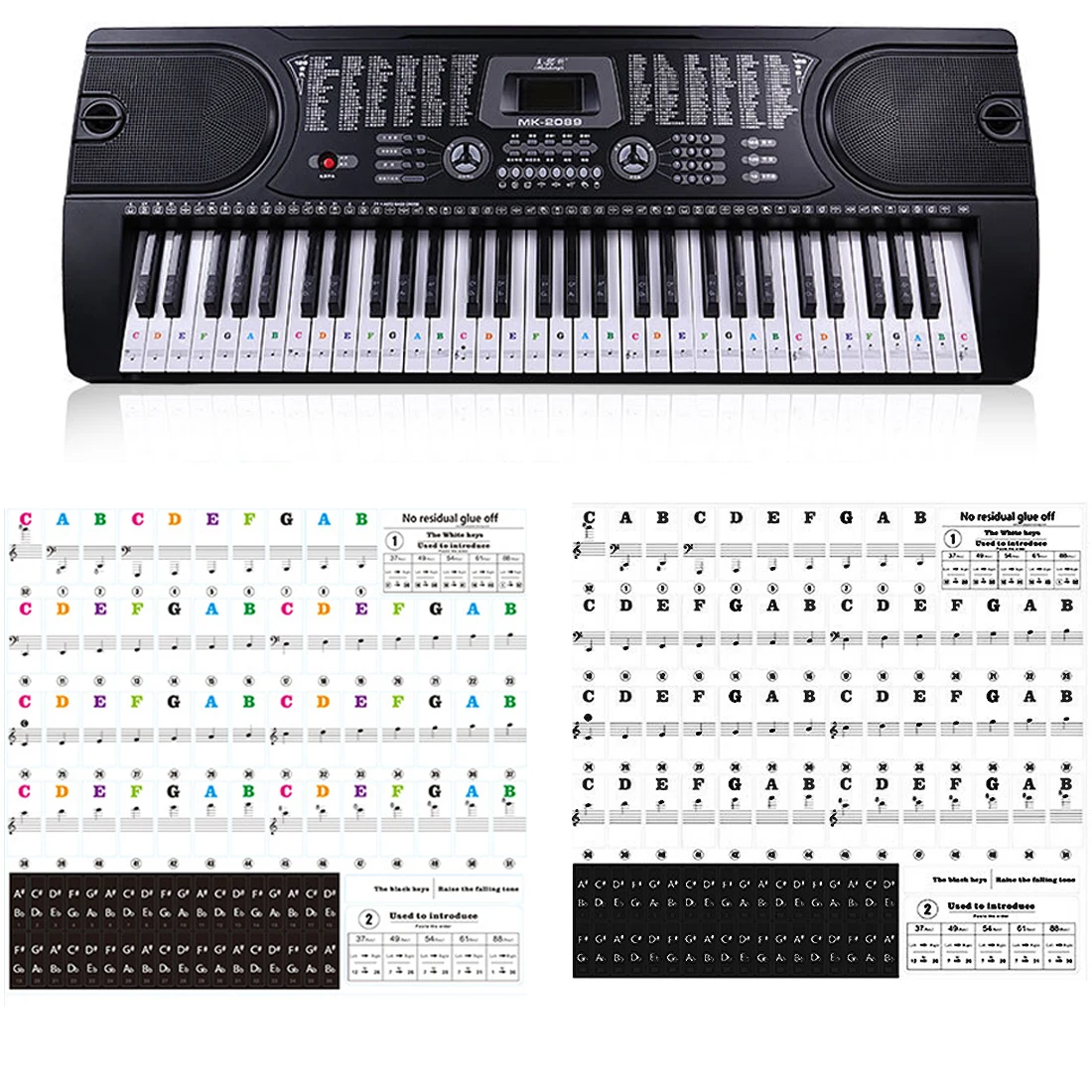 Pro прозрачная, в форме рояля наклейка на клавиатуру 88/61/54/49 клавиша электронная клавиатура клавиша пианино Stave Note наклейка для белых клавиш