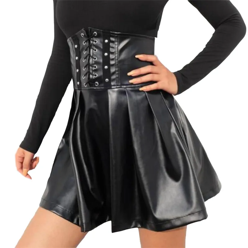 Новое поступление весна лето плиссированные панк-юбки женские кружевные готические черные короткие юбки женские Соблазнительные мини-юбки DV202