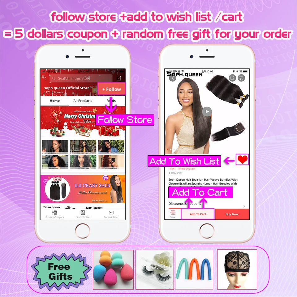 Soph Queen Hair Malaysian Hair Weave Bundles With Closure Loose Wave Virgin Hair Bundles With Closure Hair Extensions