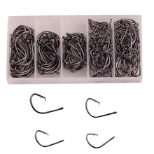 170 шт./компл. набор рыболовных крючков из высокоуглеродистой стали смешанного размера с коробкой рыболовные снасти снаряжение аксессуары Pesca Anzol снасти