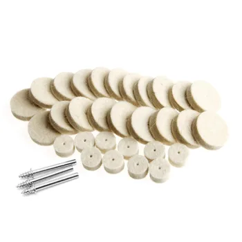 

New 30 Soft Felt Polishing Buffing Wheel Mop Pad + 3 Shank For Dremel Rotary Tool
