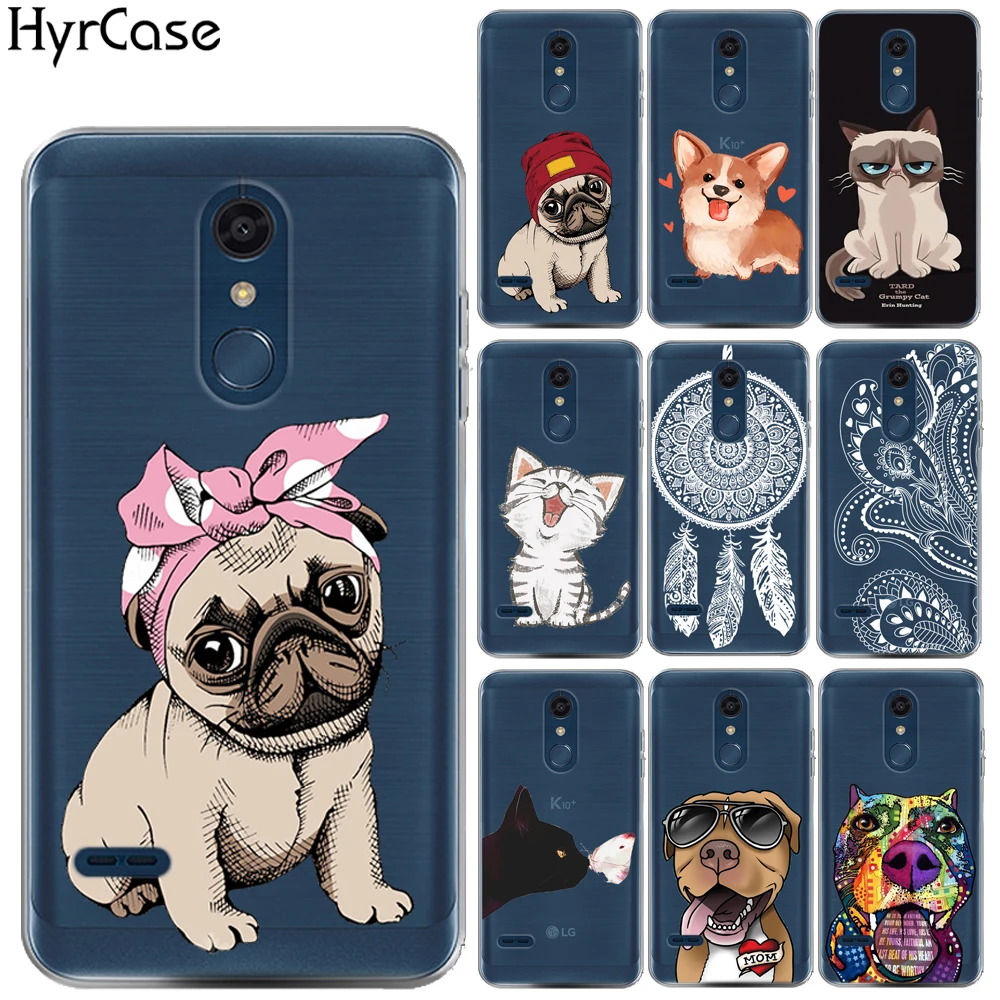 

Funny Cute Cartoon Cat Soft TPU Case For LG Aristo 2 Dog Floral Silicon Transparent Phone Back Cover For Coque LG Aristo 2