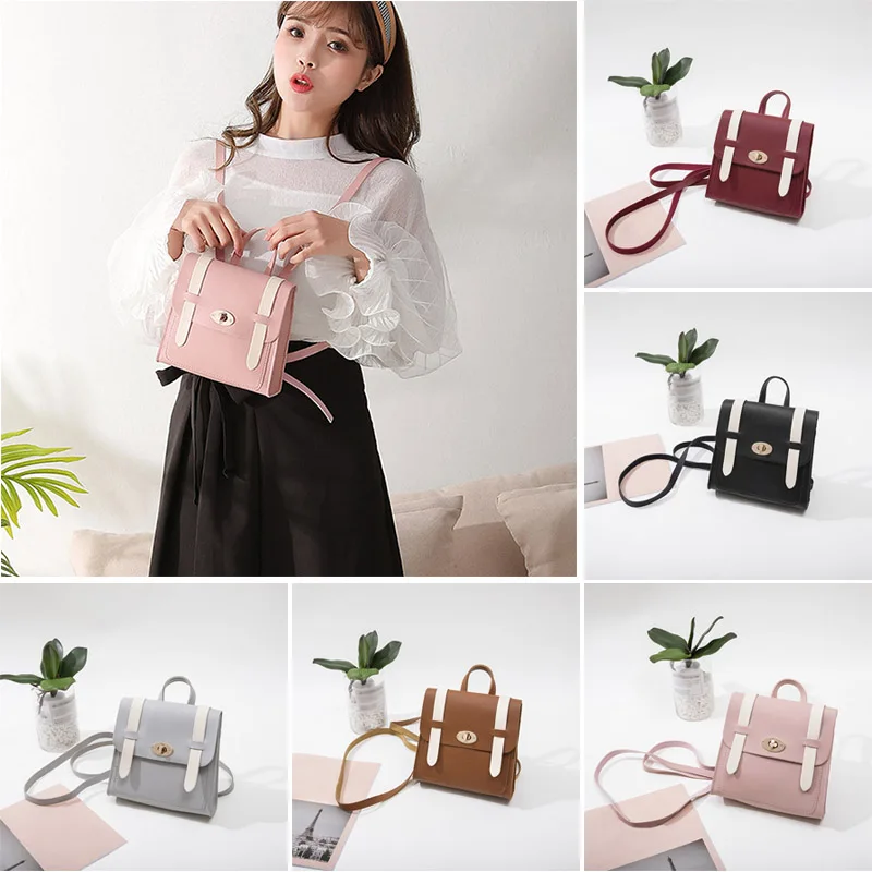 

Women Contrast Color Mini Backpack Large Capacity Single Shoulder Bag for Travel LXX9