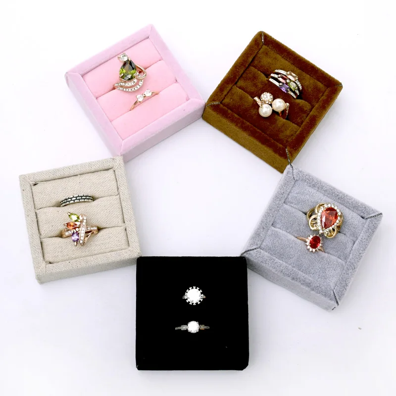 

Small Velvet or Linen Ring Display Holder Ring Display Tray Jewelry Display Tray Black, Brown, Beige, Pink, Black Ring tray