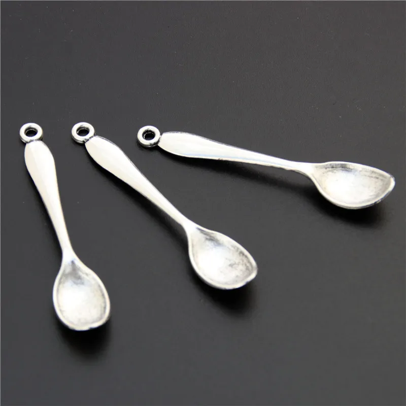 

15pcs Antique Silver Color Spoon Charms Pendant DIY zakka Jewelry Accessories Finding A2544