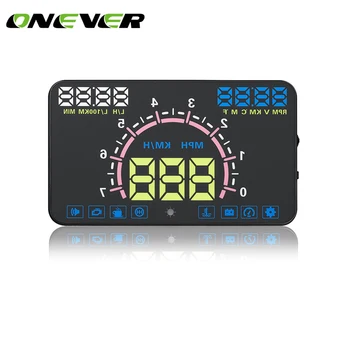 

Auto HUD 5.5Inch Head Up Display Car Speed Projector OBD2 II EUOBD Overspeed Warning Windshield Projector Alarm System