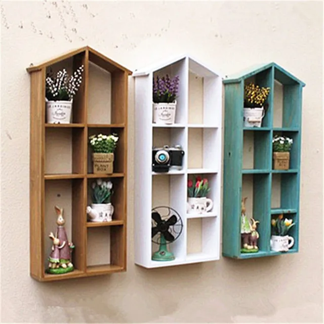 Large Solid Wood Wall Hanger Storage Holder Rack Wooden House Large Solid Wood Wall Hanger Storage Holder Rack Wooden House Shelf Home Box Bathroom