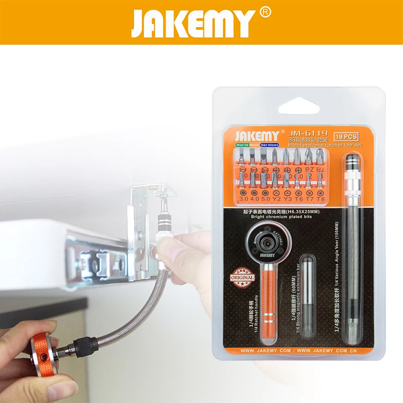 

JAKEMY Multifunction Ratchet Screwdriver Set Torque Wrench Set Flexible Screwdriver Bit Hand Tools Set For iPhone iPad Computer
