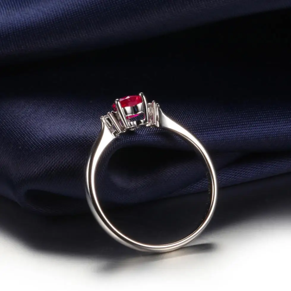 GVBORI Ruby + 18k Белое Золото модное кольцо в форме сердца классическое и элегантное