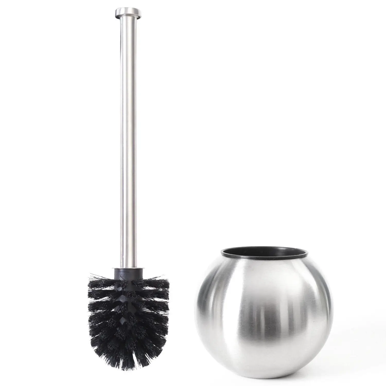 Deluxe Silver Toilet Brush with Stainless Steel Ball Holderin Toilet