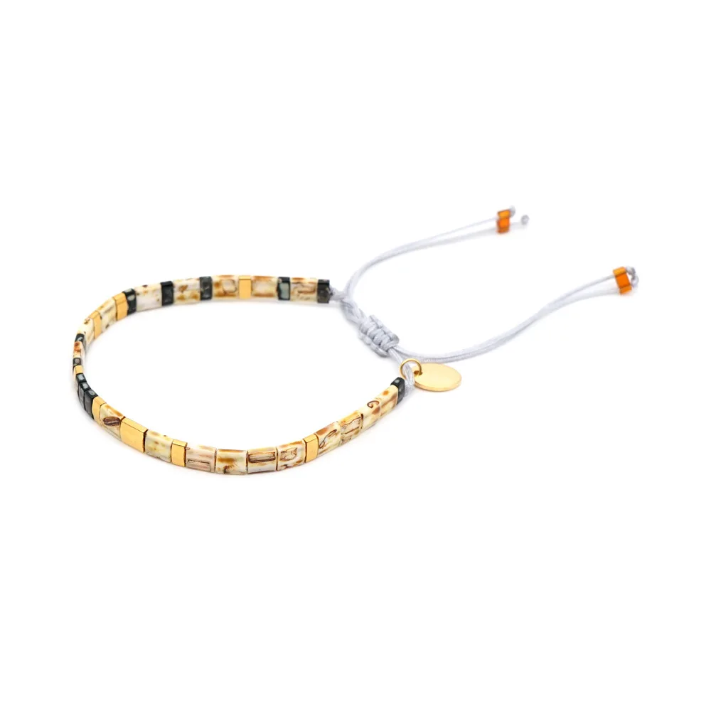 JOYE браслеты в стиле бохо Миюки Тила бусины браслет для женщин пляжные ювелирные изделия дамский браслет ручной работы модные аксессуары для женщин - Окраска металла: gold
