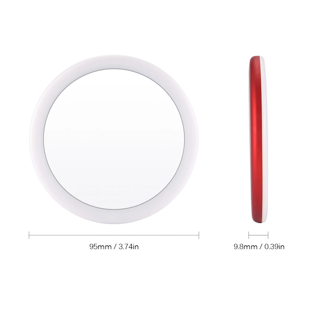 

Konesky Portable Cosmetic Mini Mirror With Light Ring Make Up Light Mini Mirror For Women Beauty Makeup Tool