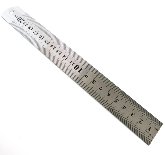 New 20cm Stainless Steel Pocket Metric Measuring Metal Ruler Rule Double Sided