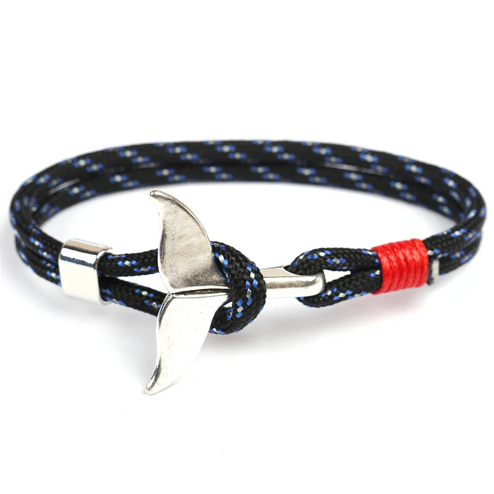 Акулий хвост КИТ якорь браслет для мужчин женщин мода нейлон веревка цепь-Паракорд Браслет мужские наручные полосы