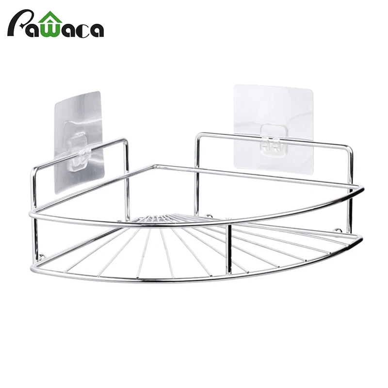 

Bathroom Shelf Corner Shower Caddy Basket Wall Mounted Storage Organizer for Kitchen Toilet Self Adhesive No Drilling