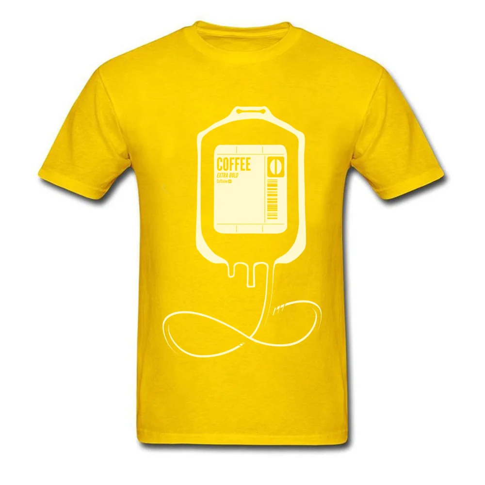Coffee Transfusion Summer/Autumn 100% Cotton O-Neck Tops Shirt Short Sleeve Leisure T Shirt Discount Custom Top T-shirts Coffee Transfusion yellow