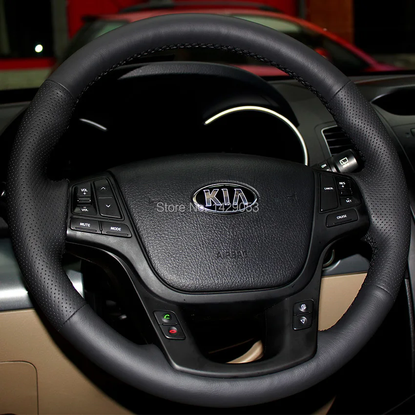 Чехол на руль для KIA Sorento 2013 чехлы сделай сам из натуральной кожи Прошитые