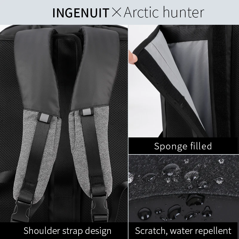 ARCTIC HUNTER рюкзак с usb-портом Мужской многофункциональный портативный сумка на плечо бизнес путешествия 15,6 17 дюймов рюкзак для ноутбука мужская сумка