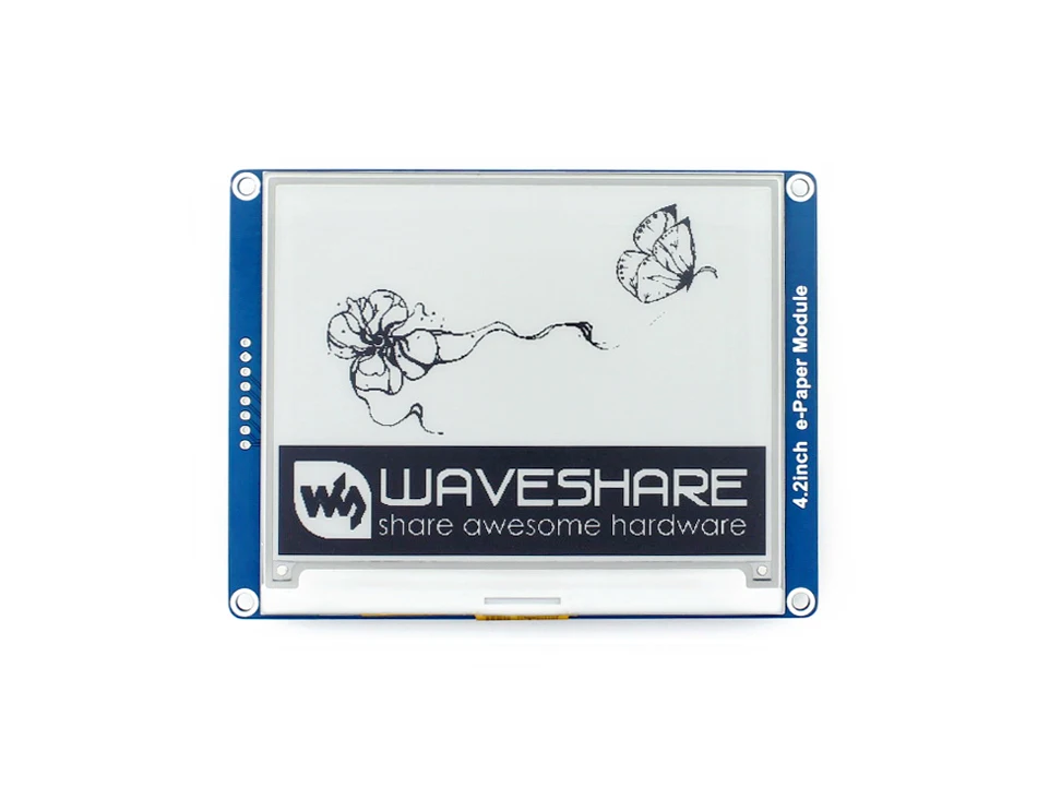 Waveshare 4,2 ''E-paper, 400x300, 4,2 дюймов E-Ink дисплей модуль, Цвет дисплея: черный, белый. Без подсветки, широкий угол, SPI interace