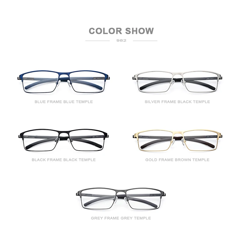 Gafas graduadas de aleación de titanio para hombre ultraligero cuadrado miopía prescripción gafas 2019 Metal óptico sin tornillos gafas - 5