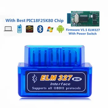 

DHL free Version OBD Mini ELM327 Auto Scanner ELM 327 Bluetooth OBD2 for Android Torque OBDII Car V2.1 Vehicle Scan Tool