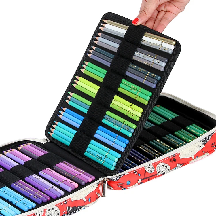Креативный чехол-карандаш с 150 отверстиями и мультяшными животными, большая вместительность, многофункциональная цветная сумка для карандашей, коробка для рисования, канцелярские принадлежности