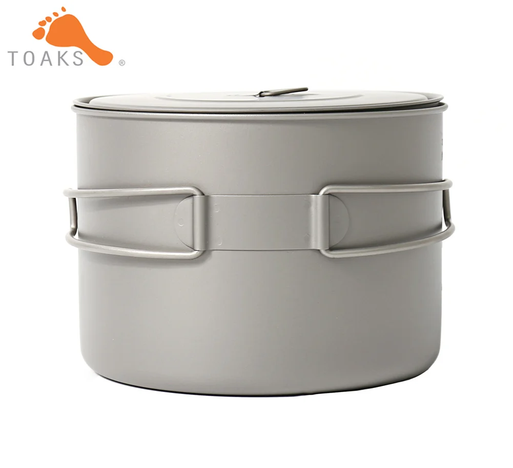 TOAKS POT-1600 Pure Titanium Cookware que acampa al aire libre ollas, se puede utilizar como una copas, cuencos y ollas 1600 ml 194G