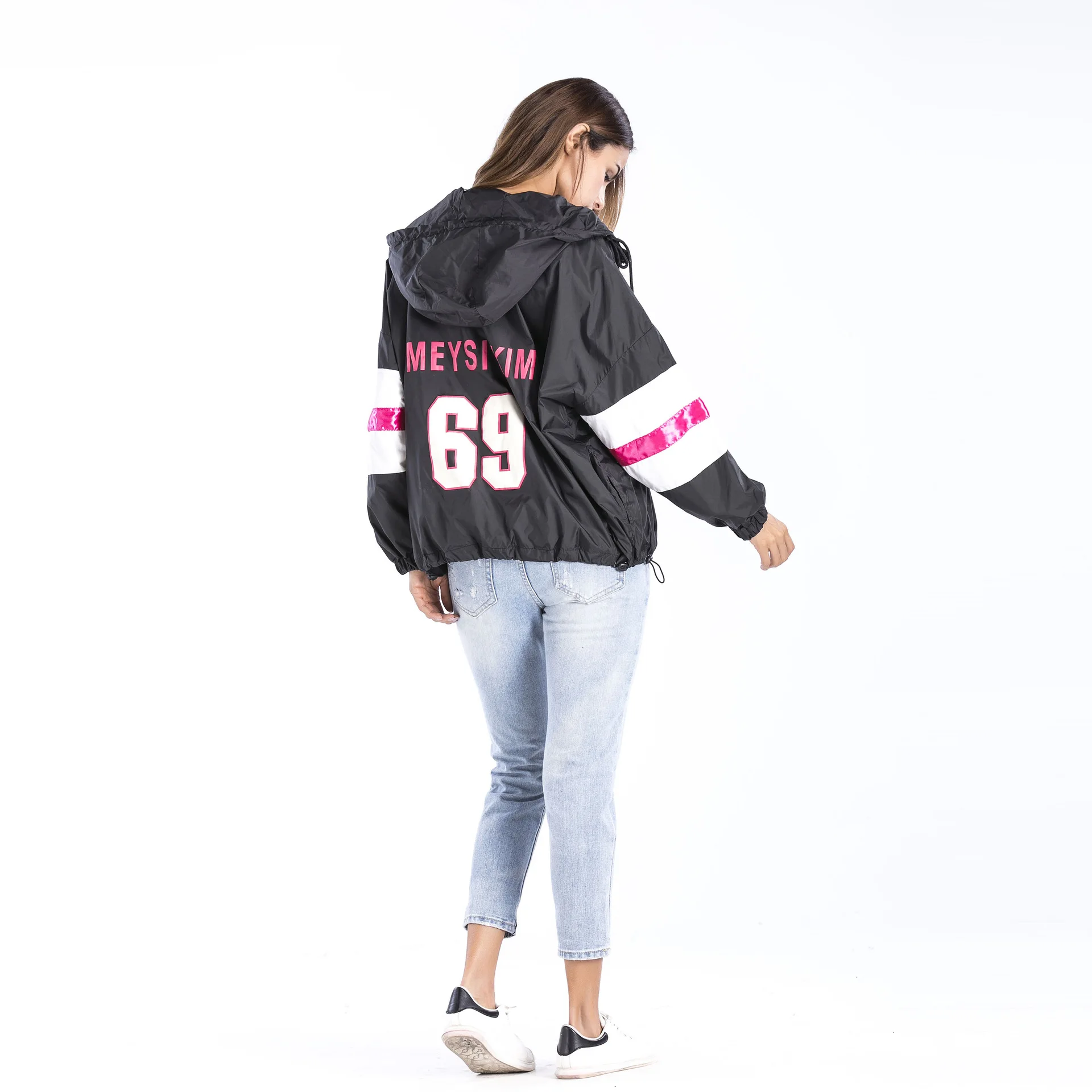 2018 Women's Bohemia jacket hooded letter hooded windbreaker Female Top Casual autumn and winter Sweatershirts Pullover sweater