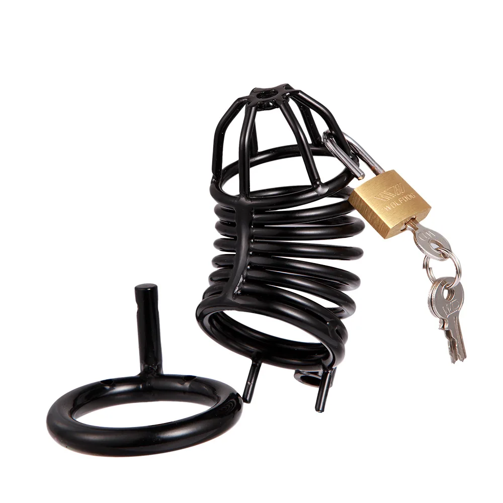 Male Chasity Devices Stainless Steel Penis Cage Cock Ring Metal Chastity Belt Lock Cage Self Trainer Sex Product for Men