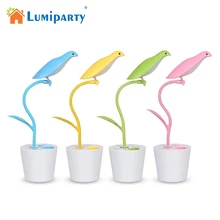Lumiparty перезаряжаемый затемнения светодиодный Настольный Светильник Настольный лампа, Ночник светильник с регулируемой яркостью с птицей и держатель для ручки jk35