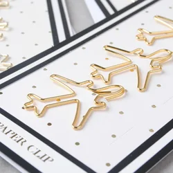 Office stationery gold paper clip metal bookmark folder nice gift plane stars shoes metal paper clips for planner paperpins cute