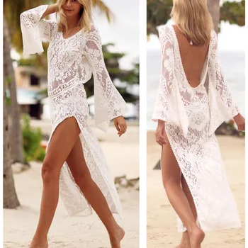 

Women Summer Lace Mesh Bikini Cover-Up Backless Beach Swimwear Swimsuits Cover-Ups